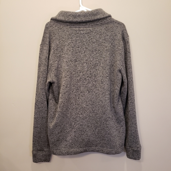 Levi's Shawl Collar Chunky Knit Cardigan Sweater Gray Fisherman Men's Medium - Picture 2 of 9